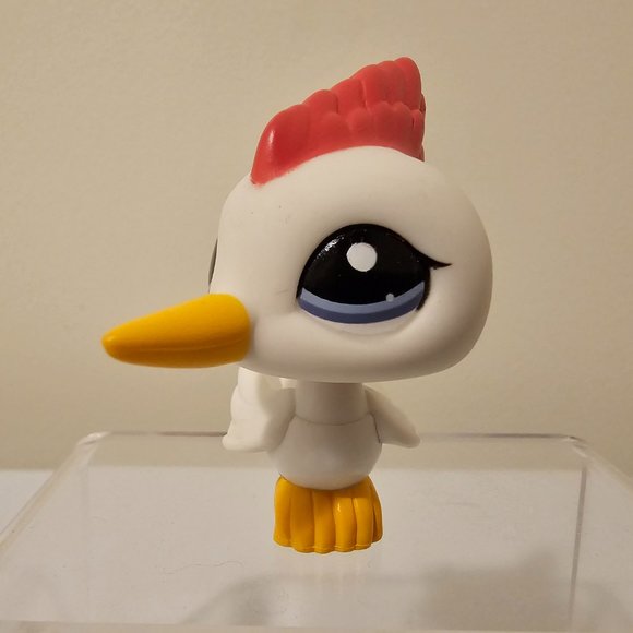 Hasbro Littlest Pet Shop #2435 Woodpecker Bird White Red w/ Original Checklist - Picture 3 of 8